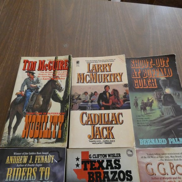 Lot Of 9 Vintage Western Paperback Books Various Authors - Picture 2 of 8